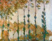 克劳德 莫奈 : Poplars on the Banks of the River Epte in Autumn